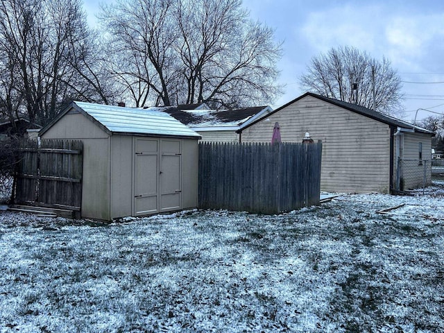 view of snow covered structure