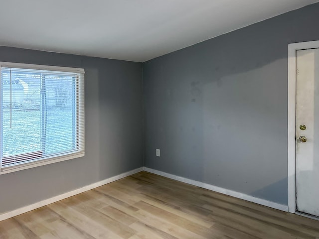 empty room featuring plenty of natural light and light hardwood / wood-style flooring