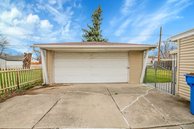 garage featuring a yard