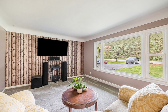 living room with carpet