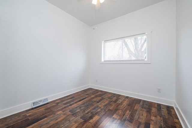 308 N Elm St, Three Oaks, MI 49128 - spare room with ceiling fan and dark wood-type flooring