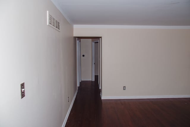 hallway featuring dark wood-type flooring