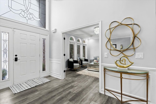 foyer featuring dark hardwood / wood-style flooring