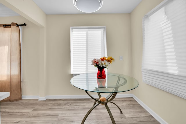 dining room featuring light hardwood / wood-style floors