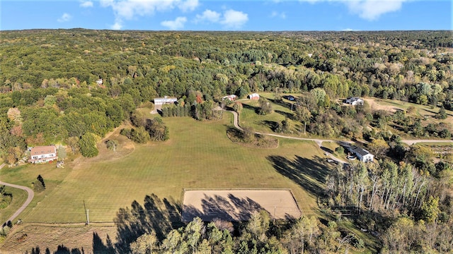 drone / aerial view featuring a rural view