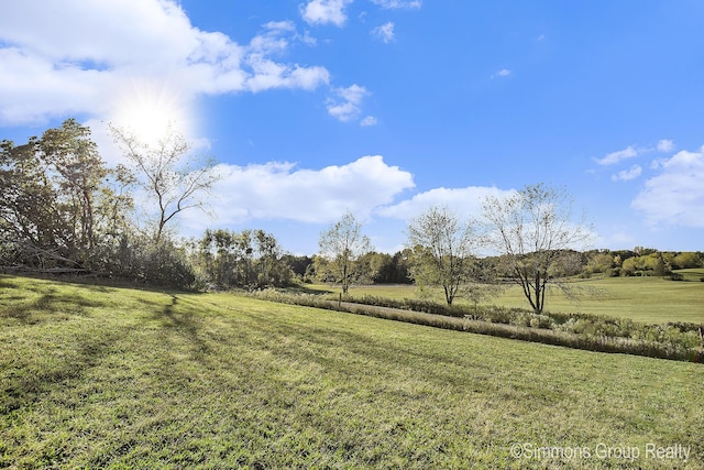 view of yard with a rural view