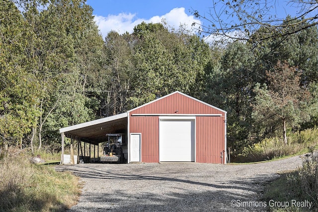 view of outdoor structure featuring a garage