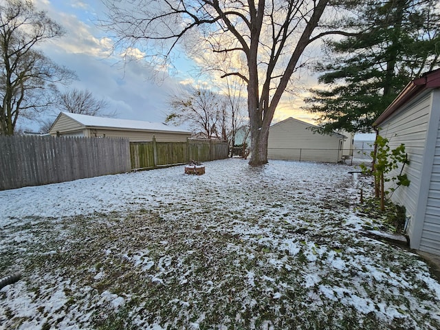 view of snowy yard