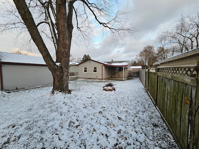 view of snowy yard