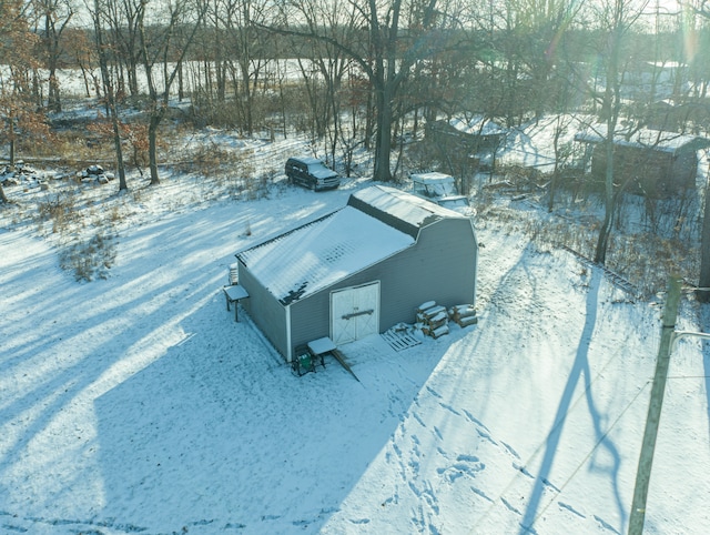 view of snowy aerial view