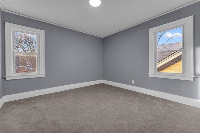 16148 Roselawn St, Detroit, MI 48221 - unfurnished room with dark colored carpet and ornamental molding