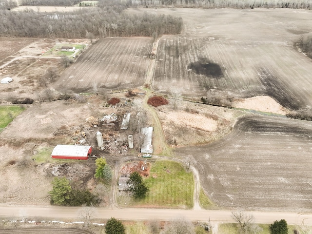 bird's eye view with a rural view