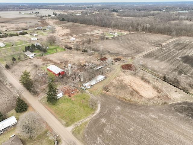 drone / aerial view featuring a rural view