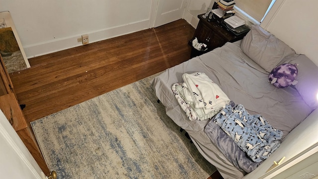 interior space with dark wood-type flooring