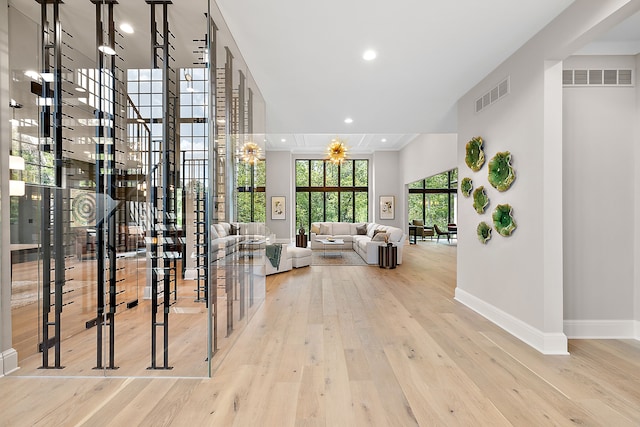 interior space featuring light wood-type flooring