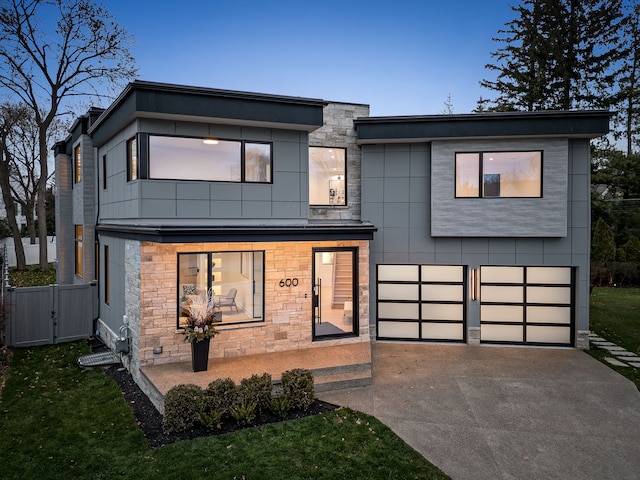 modern home with a garage