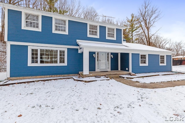 view of property with a porch