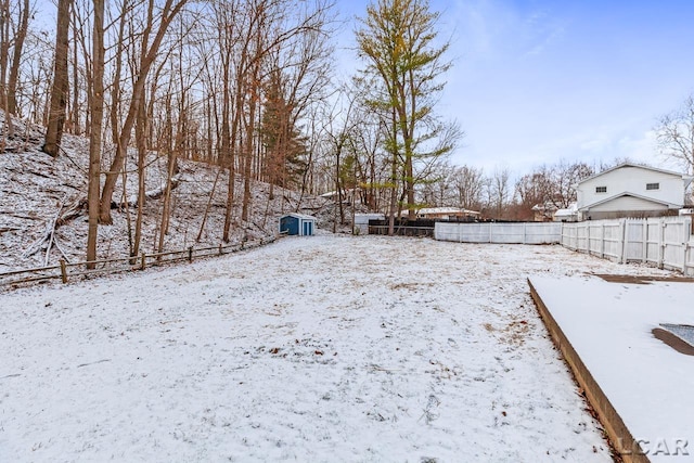 view of snowy yard