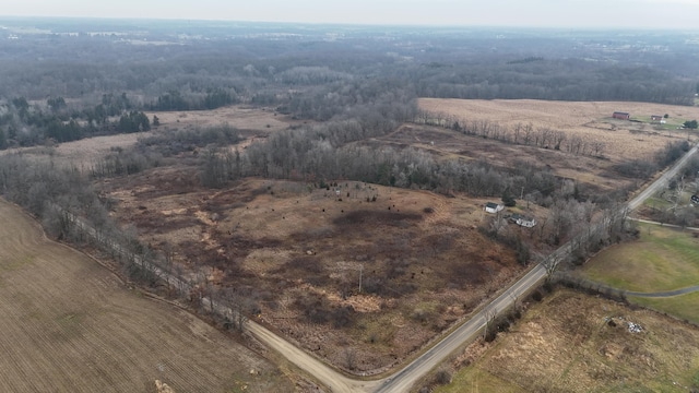 bird's eye view with a rural view