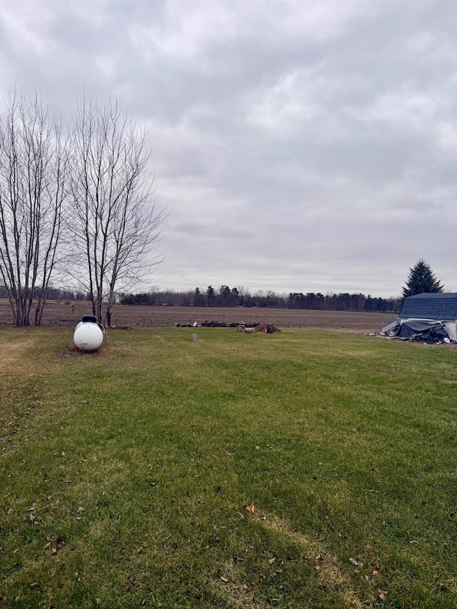 view of yard featuring a rural view