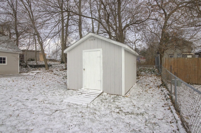 view of snow covered structure