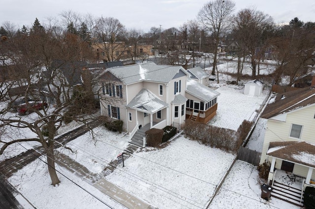 view of snowy aerial view