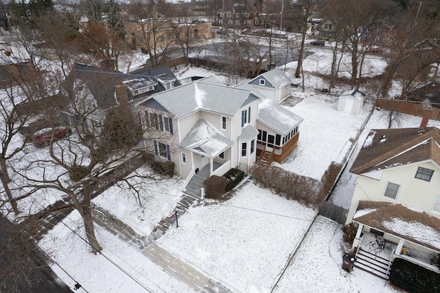 view of snowy aerial view