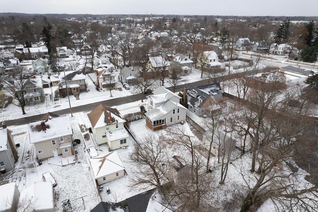 view of snowy aerial view