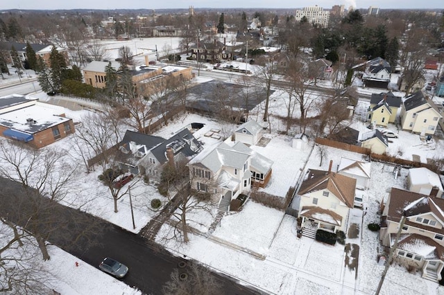 view of snowy aerial view