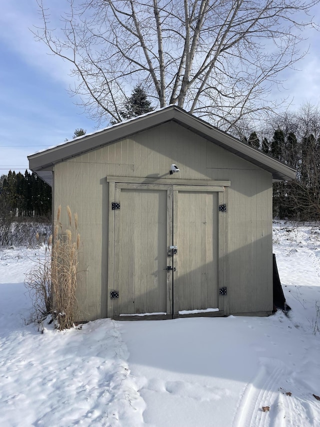 view of snow covered structure