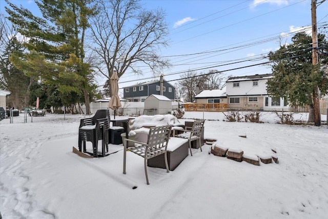 view of snowy yard