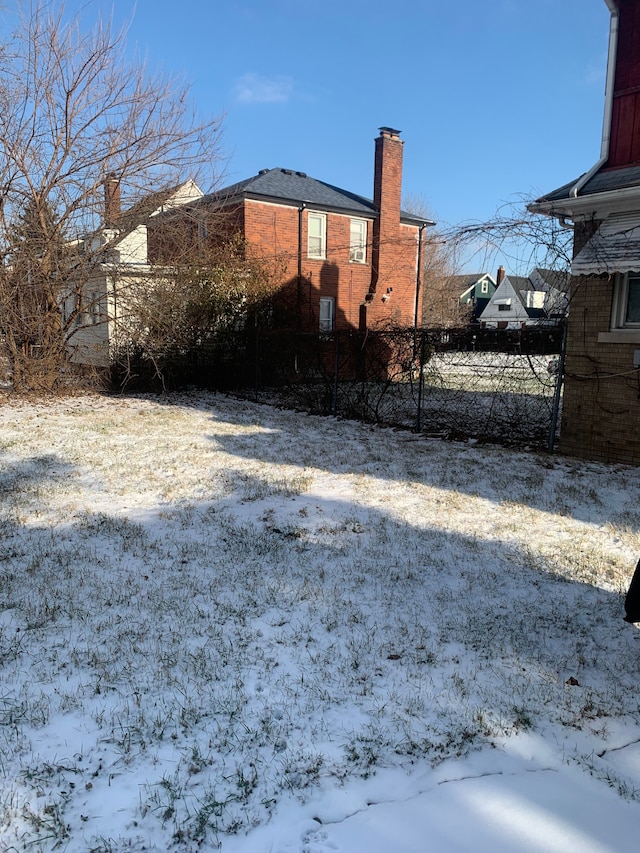 view of snowy exterior