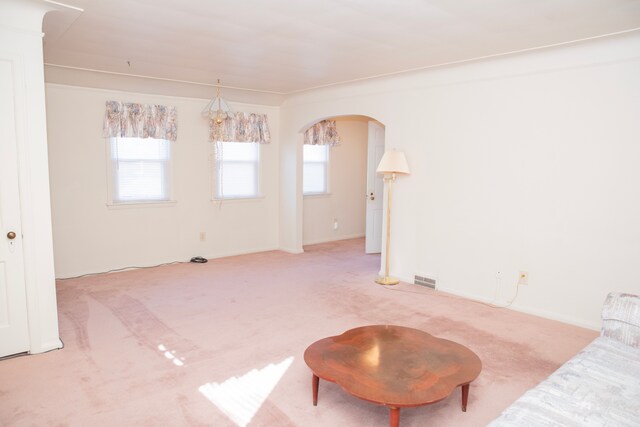 interior space with ornamental molding