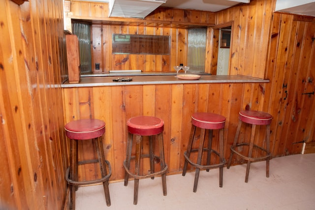 bar with wood walls