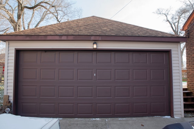 view of garage