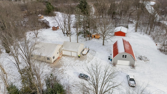 view of snowy aerial view