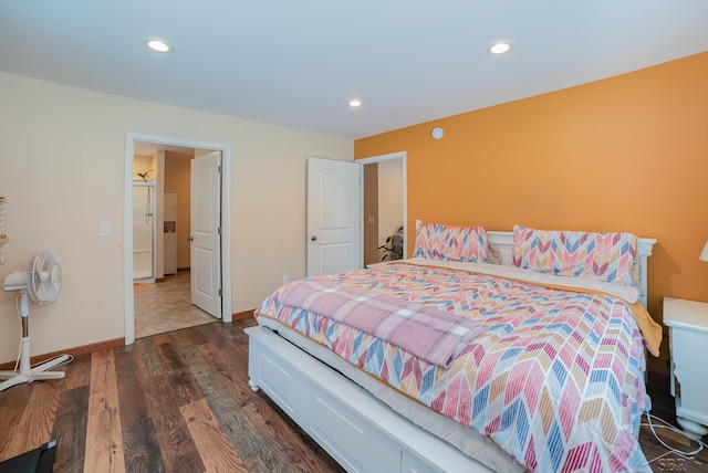 2565 S M 30th Rd, Beaverton, MI 48612 - bedroom featuring dark wood-type flooring and recessed lighting