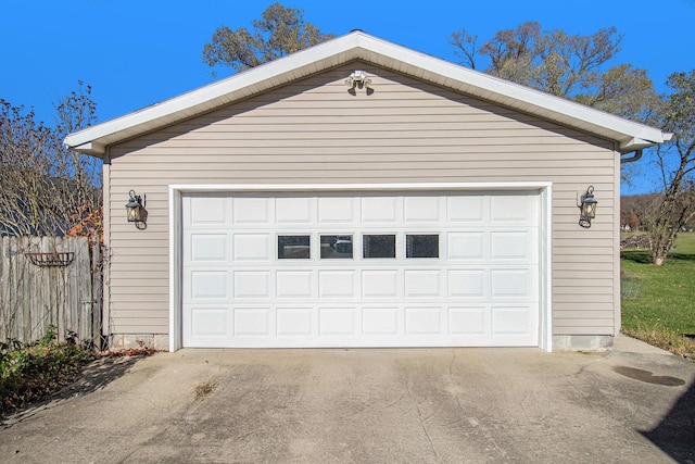 view of garage