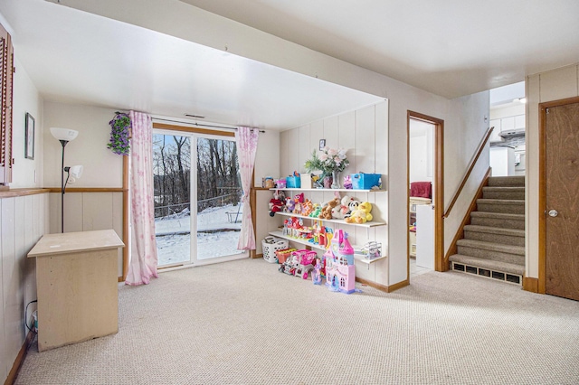 playroom featuring carpet floors