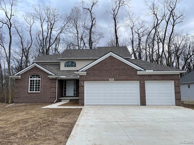 view of front facade with a garage