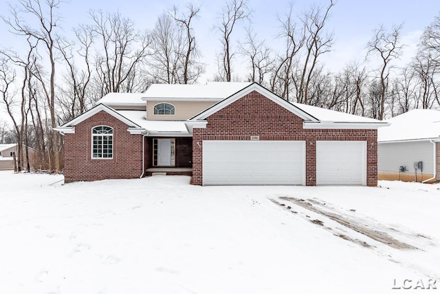 view of front of house with a garage