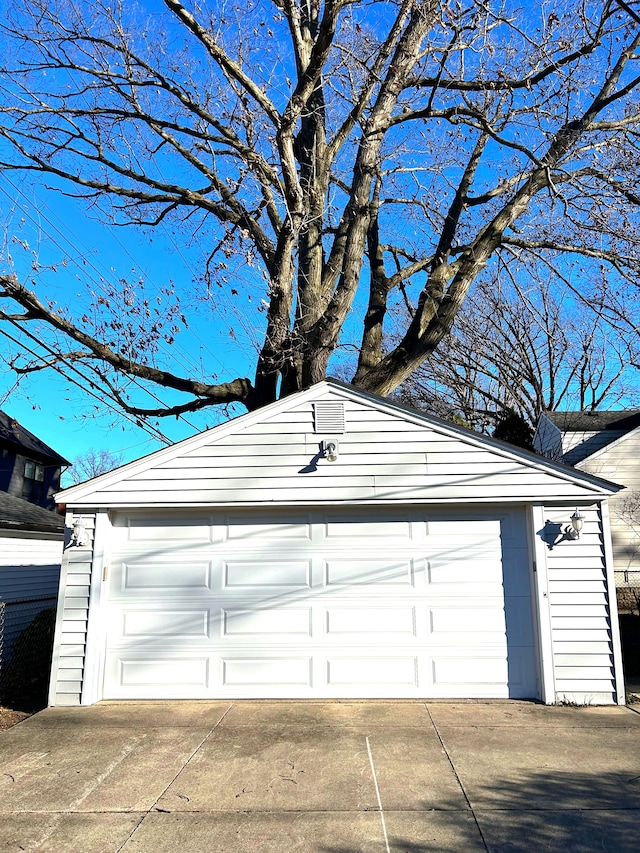 view of garage