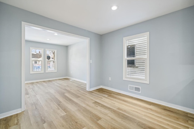 empty room featuring light hardwood / wood-style flooring