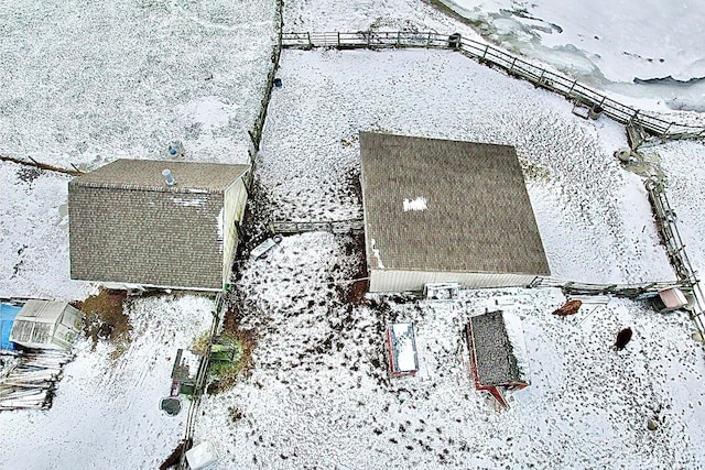 view of snowy aerial view