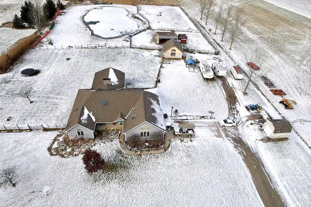 view of snowy aerial view