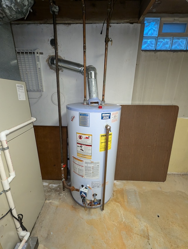 utilities featuring heating unit and water heater