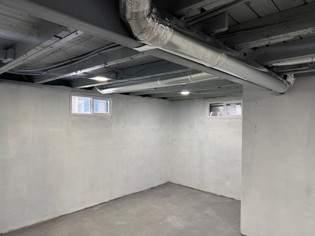 basement with plenty of natural light