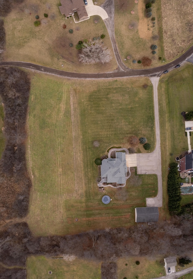 drone / aerial view featuring a rural view