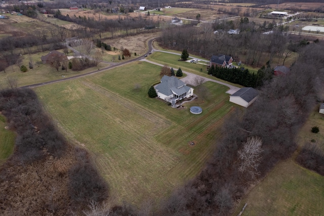 aerial view featuring a rural view