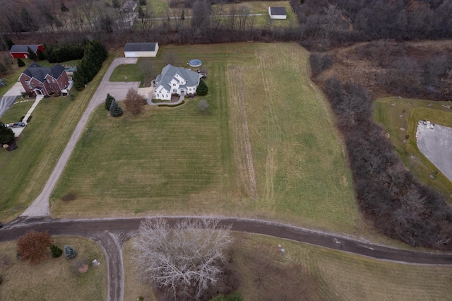 aerial view with a rural view